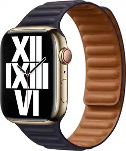 Bol.com Apple Watch S/M bandje - Leer - Voor Apple Watch 3/4/5/6/7/8/SE 38/40/41mm - Ink aanbieding