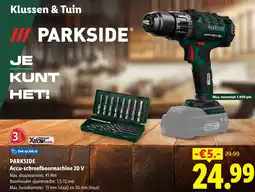 Lidl Parkside Accu-schroefboormachine 20 V aanbieding