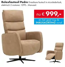 Woonsquare Relaxfauteuil Pedro aanbieding