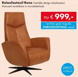 Woonsquare Relaxfauteuil Reno aanbieding