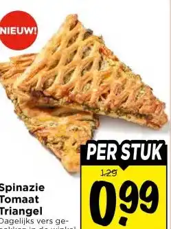 Vomar Voordeelmarkt Spinazie Tomaat Triangel aanbieding