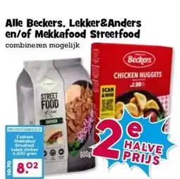 Boon`s Markt Alle Beckers, Lekker&Anders en/of Mekkafood Streetfood aanbieding