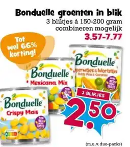 Boon`s Markt Bonduelle groenten in blik aanbieding
