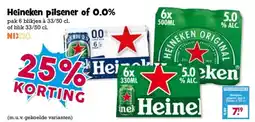 Boon`s Markt Heineken pilsener of 0.0% aanbieding