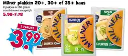 Boon`s Markt Milner plakken 20+. 30+ of 35+ kaas aanbieding