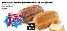 Boon`s Markt Boonacker boeren dubbeldonker- of maïsbrood aanbieding