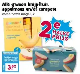 Boon`s Markt Alle g'woon knijpfruit. appelmoes en/of compote aanbieding