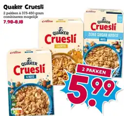 Boon`s Markt Quaker Cruesli aanbieding