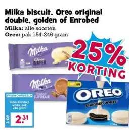 Boon`s Markt Milka biscuit. Oreo original double, golden of Enrobed aanbieding