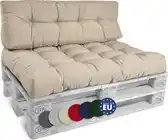 Bol.com Beautissu Style – Palletkussen Set – 1x Zitkussen 120x80 cm & 1x Rugkussen 120x40 cm – Natuur aanbieding