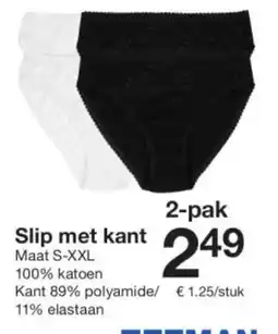 Zeeman Slip met kant aanbieding