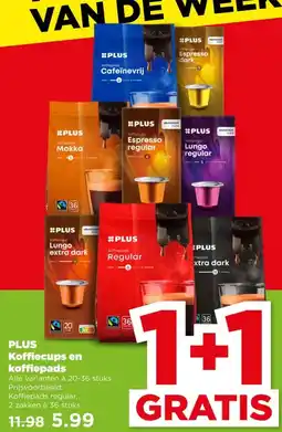 PLUS PLUS Koffiecups en koffiepads aanbieding