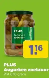 PLUS PLUS Augurken zoetzuur aanbieding