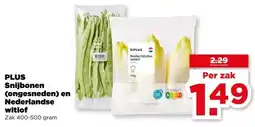 PLUS PLUS Snijbonen (ongesneden) en Nederlandse witlof aanbieding