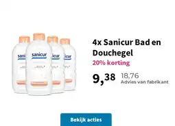 Plein.nl 4x Sanicur Bad en Douchegel aanbieding