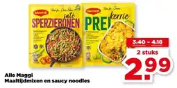 PLUS Alle Maggi Maaltijdmixen en saucy noodles aanbieding
