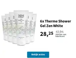 Plein.nl 6x Therme Shower Gel Zen White aanbieding