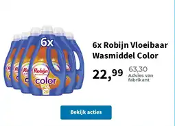 Plein.nl 6x Robijn Vloeibaar Wasmiddel Color aanbieding