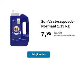 Plein.nl Sun Vaatwaspoeder Normaal 1,39 kg aanbieding