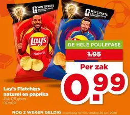 PLUS Lay's Flatchips naturel en paprika aanbieding
