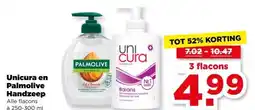 PLUS Unicura en Palmolive Handzeep aanbieding