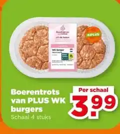 PLUS Boerentrots van PLUS WK burgers aanbieding