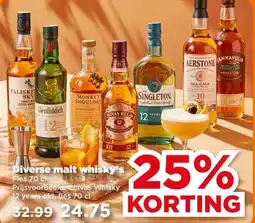 PLUS Diverse malt whisky's aanbieding