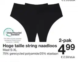 Zeeman Hoge taille string naadloos aanbieding