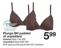Zeeman Plunge BH padded of unpadded aanbieding