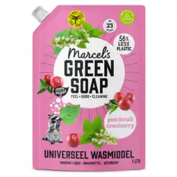 PLUS Marcel's Green Soap Wasmiddel navul Patchouli 23sc aanbieding