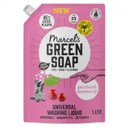 PLUS Marcel's Green Soap Wasmiddel navul Patchouli 23sc aanbieding