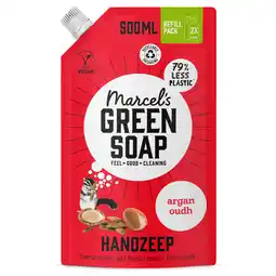 PLUS Marcel's Green Soap Handzeep Navulling Argan & Oudh aanbieding