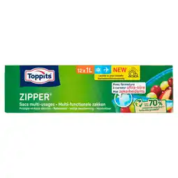 PLUS Toppits Zipper Multi-functionele Zakken 1L aanbieding