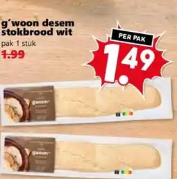 Coop g'woon desem stokbrood wit aanbieding