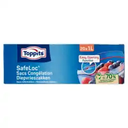 PLUS Toppits Safeloc Zip Diepvrieszakken 1L aanbieding