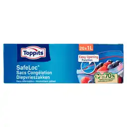 PLUS Toppits Safeloc Zip Diepvrieszakken 1L aanbieding