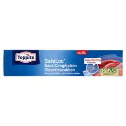 PLUS Toppits Safeloc Zip Diepvrieszakken 3L aanbieding