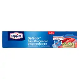 PLUS Toppits Safeloc Zip Diepvrieszakken 3L aanbieding
