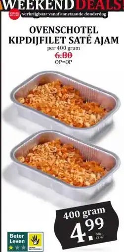 Coop OVENSCHOTEL KIPDIJFILET SATÉ AJAM aanbieding