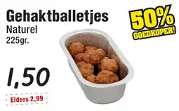 Budget Food Gehaktballetjes Naturel aanbieding