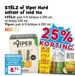 Boon`s Markt STËLZ of Viper Hard seltzer of iced tea aanbieding