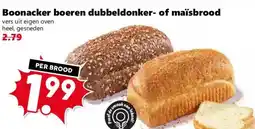Coop Boonacker boeren dubbeldonker- of maïsbrood aanbieding