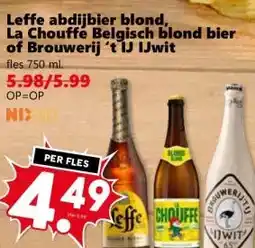 Coop Leffe abdijbier blond, La Chouffe Belgisch blond bier of Brouwerij 't IJ IJwit aanbieding