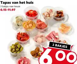 Coop Tapas van het huis 3 bakjes naar keuze 6.15-11.97 aanbieding