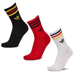 Foot Locker Adidas Mid Cut Crew 3 Pack Sokken Unisex - Rood - Maat 37-39 aanbieding