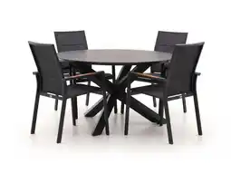 Kees Smit Bellagio Albinea/Lodola ø130cm dining tuinset 5-delig stapelbaar aanbieding