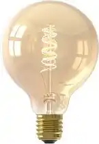 Bol.com Calex Filament LED Lamp - E27 - Vintage Lichtbron - 9.5cm - Goud - Warm Wit Licht - Dimbaar aanbieding