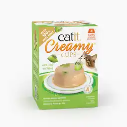 Zooplus 4x25g Catit Creamy Cups kip met kiwi kattensnacks aanbieding