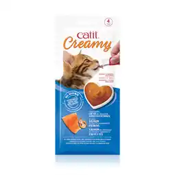 Zooplus Catit Crème 4 x 10 g - Zalm met Garnaalsmaak aanbieding