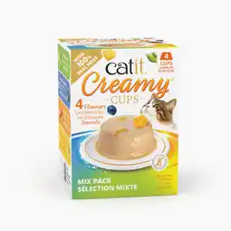 Zooplus 4x25g Catit Creamy Cups Mix (4 smaken) kattensnacks aanbieding